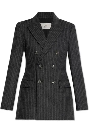 Ami Jassen, Dames, Grijs, S, Wol, Wolblazer