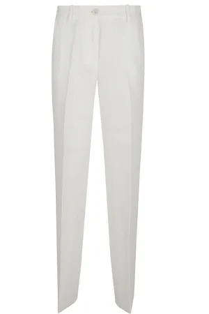 P.A.R.O.S.H. Broeken, Dames, Wit, M, Linnen, Neutrale Linnen Broek Stijlvolle Snit
