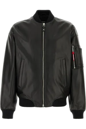 Dsquared2 Jassen, Heren, Zwart, L, Leren Bomberjacks