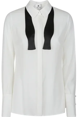 Elisabetta Franchi Blouses & Shirts, Dames, Wit, M, Stijlvolle longsleeve