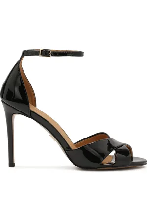 Kazar Schoenen, Dames, Zwart, 41 EU, Leer, Gelakte hoge hakken sandalen