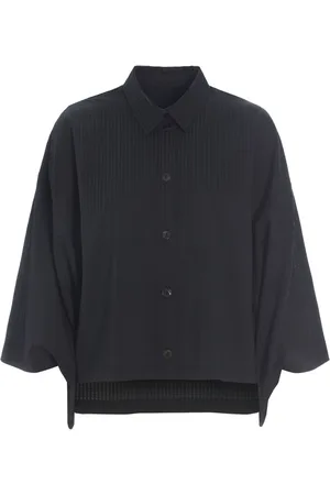 Bitte Kai Rand Blouses & Shirts, Dames, Zwart, S, Katoen, Seersucker Shirt Zwart Kimono Mouwen