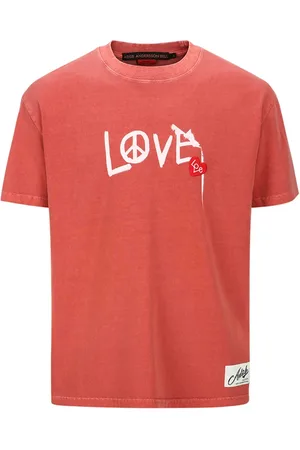 Andersson Bell Tops, Heren, Rood, M, Katoen, Rood Katoenen Jersey T-Shirt met Voorletters