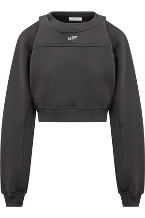 OFF-WHITE Sweatshirts & Hoodies, Dames, Zwart, M, Stamp Crewneck Sweatshirt