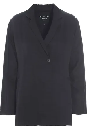 Bitte Kai Rand Jassen, Dames, Zwart, XL, Leer, Zwarte Blazer Jas met Strikmouwen