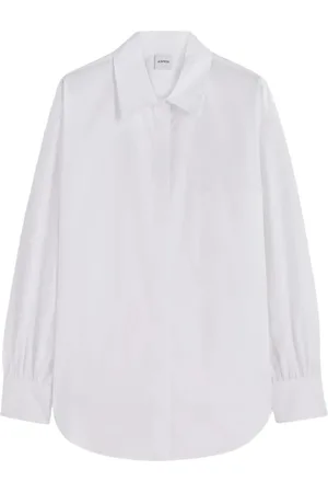 Aspesi Blouses & Shirts, Dames, Wit, 2Xs, Katoen, Klassiek Katoenen Poplin Overhemd