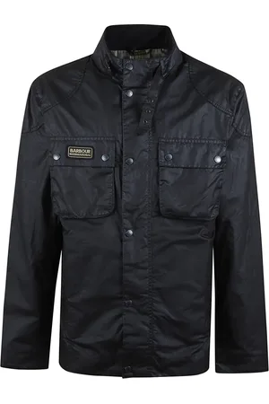 Barbour Jassen, Heren, Zwart, M, Katoen, Zwarte gewaxte katoenen jas