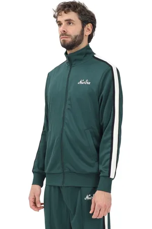 New Era Sweatshirts & Hoodies, Heren, Groen, S, Polyester, Sportieve Zip Track Sweater