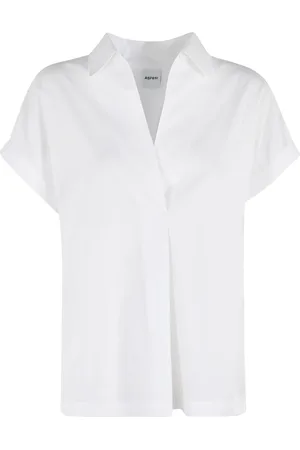 Aspesi Blouses & Shirts, Dames, Wit, S, Katoen, Stijlvolle TOP