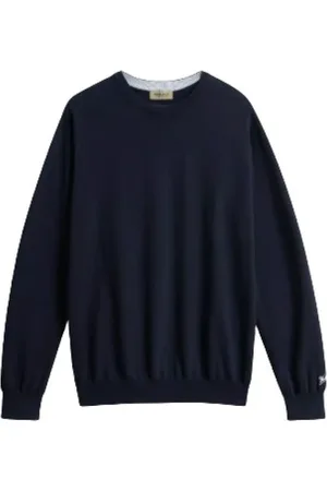 Woolrich Truien, Heren, Blauw, 3Xl, Katoen, Katoenen Crewneck Jersey Logo Sweater