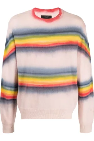 AMIRI Truien, Heren, Veelkleurig, S, Regenboog Strik Rondehals Breiwerk