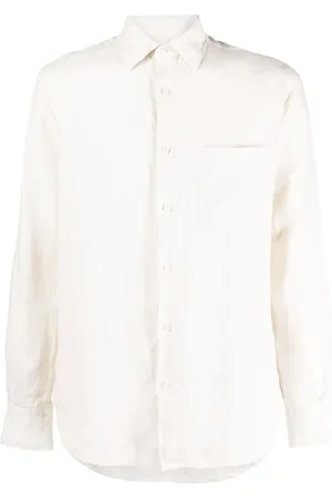 Aspesi Overhemden, Heren, Wit, XL, Linnen, Casual Overhemd