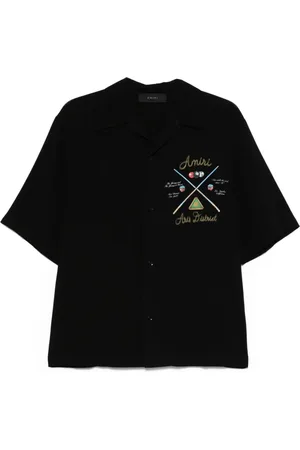 AMIRI Overhemden, Heren, Zwart, S, Pool Cue Bowling Shirt