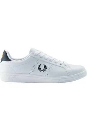 Fred Perry Schoenen, Heren, Wit, 43 EU, Witte Leren Sneakers B721 Stijl