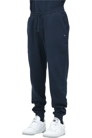 Tommy Hilfiger Broeken, Heren, Blauw, XL, Katoen, Blauwe sportieve herenbroek lente/zomer