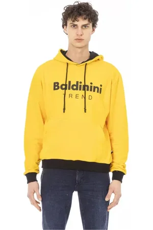 BALDININI Sweatshirts & Hoodies, Heren, Geel, XL, Katoen, Gele Katoenen Hoodie