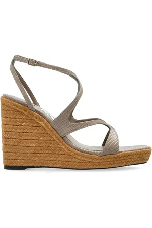 Jimmy Choo Schoenen, Dames, Grijs, 41 EU, Leer, Ayla sleehak sandalen