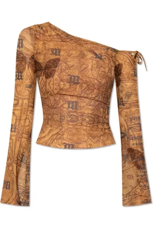 MISBHV Blouses & Shirts, Dames, Bruin, S, Gedrukte top