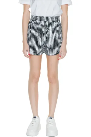 ONLY Korte broeken, Dames, Zwart, M, Life Vis Aop Shorts Collectie Lente/Zomer