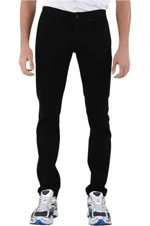 Dondup Jeans, Heren, Zwart, W32, Katoen, Skinny Fit Gebruikte Jeans met Metalen Logo