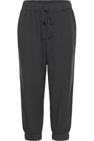 Kaffe Broeken, Dames, Grijs, XS, Zwart Oester Capri Broek