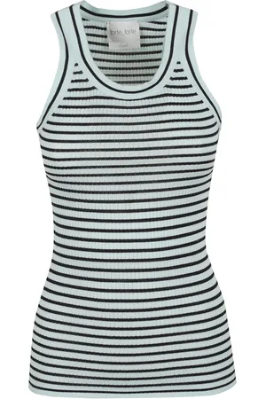 FORTE FORTE Tops, Dames, Blauw, S, Wol, Blauwe Gebreide Top voor Vrouwen