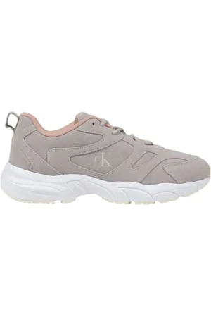 Calvin Klein Schoenen, Dames, Grijs, 41 EU, Grijze Veterschoenen voor dames