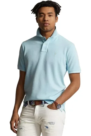 Ralph Lauren Tops, unisex, Blauw, S, Katoen, Katoenen poloshirt Classic Fit