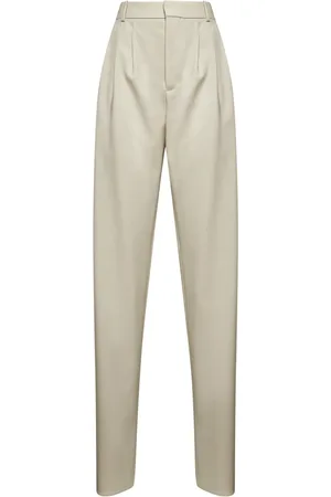 Saint Laurent Broeken, Dames, , M, Wol, Wollen Broek met Plooien