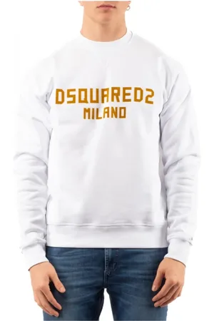 Dsquared2 Sweatshirts & Hoodies, Heren, Wit, XL, Stijlvolle Sweater