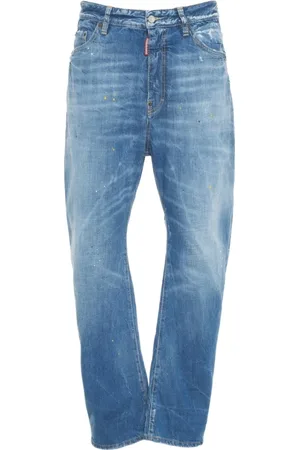 Dsquared2 Jeans, Heren, Blauw, M, Blauwe Distressed Loose Fit Jeans Ss 25