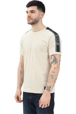 EA7 Tops, Heren, , S, Katoen, T-shirt met contrastdetails