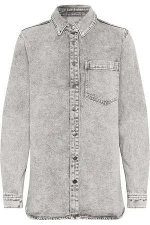 Kaffe Blouses & Shirts, Dames, Blauw, L, Denim, Denim Shirt Kaamelia Grijs Gewassen