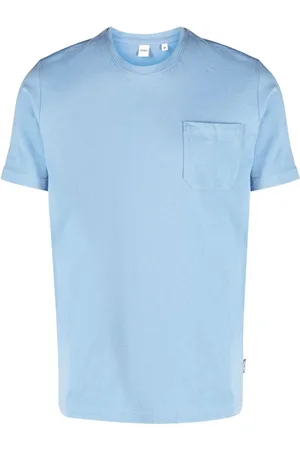 Aspesi Tops, Heren, Blauw, S, Katoen, Jersey T-shirt met ronde hals