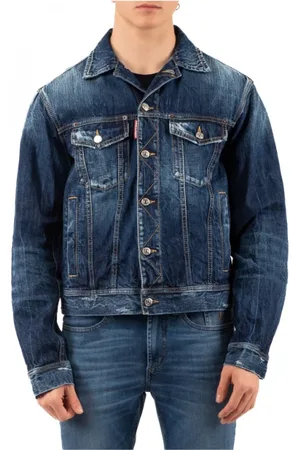 Dsquared2 Jassen, Heren, Blauw, S, Stijlvolle Blouson Jas