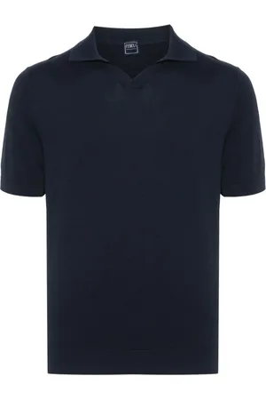 FEDELI Tops, Heren, Blauw, XL, Katoen, Polo Shirts