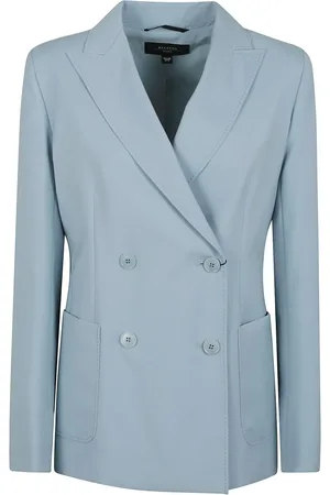 Max Mara Jassen, Dames, Groen, S, Wol, Groene Double-Breasted Wollen Jas