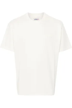 Autry Tops, Heren, Wit, S, Katoen, T-shirt met ronde hals