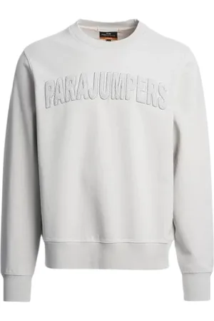 Parajumpers Sweatshirts & Hoodies, Heren, Grijs, L, Katoen, Grijze Katoenen Trui met Logoborduursel