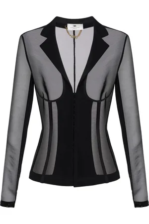 Elisabetta Franchi Jassen, Dames, Zwart, M, Zwarte Jassen voor Vrouwen