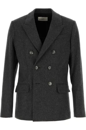 Ami Jassen, Heren, Grijs, S, Wol, Donkergrijze wollen blazer