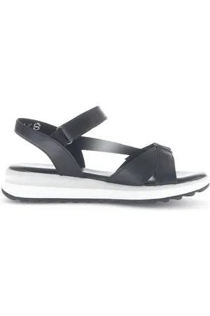 Gabor Schoenen, Dames, Zwart, 39 EU, Leer, Zwarte damessandaal - zomercollectie