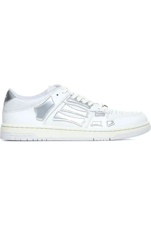 AMIRI Schoenen, Dames, Wit, 38 EU, Katoen, Metallic Skel Top Lage Sneakers