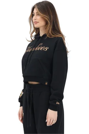 New Era Sweatshirts & Hoodies, Dames, Zwart, M, MLB Grafische Hoodie Sporty-Chic Stijl