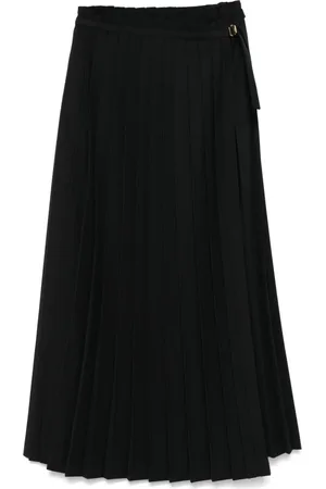 Ami Rokken, Dames, Zwart, S, Wol, Zwarte Wol Maxi Plooirok