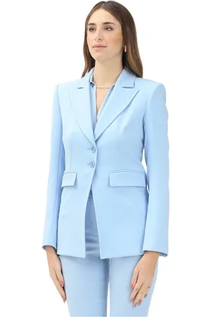 Patrizia Pepe Jassen, Dames, Blauw, M, Essentiële Blauwe Jas voor Vrouwen