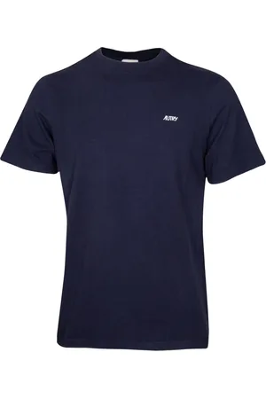 Autry Tops, Heren, Blauw, S, Katoen, Blauw Katoenen T-shirt met Ronde Hals