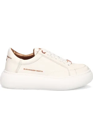 Alexander Smith Schoenen, Dames, , 39 EU, Katoen, Witte Sneakers met Materialen