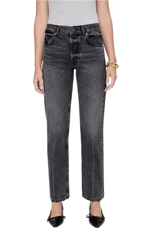 ANINE BING Jeans, Dames, Grijs, W30, Katoen, Kate Straight Leg Jeans