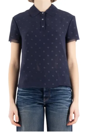 Acne Studios Tops, Dames, Blauw, S, Polyester, Navy and White Shirt
